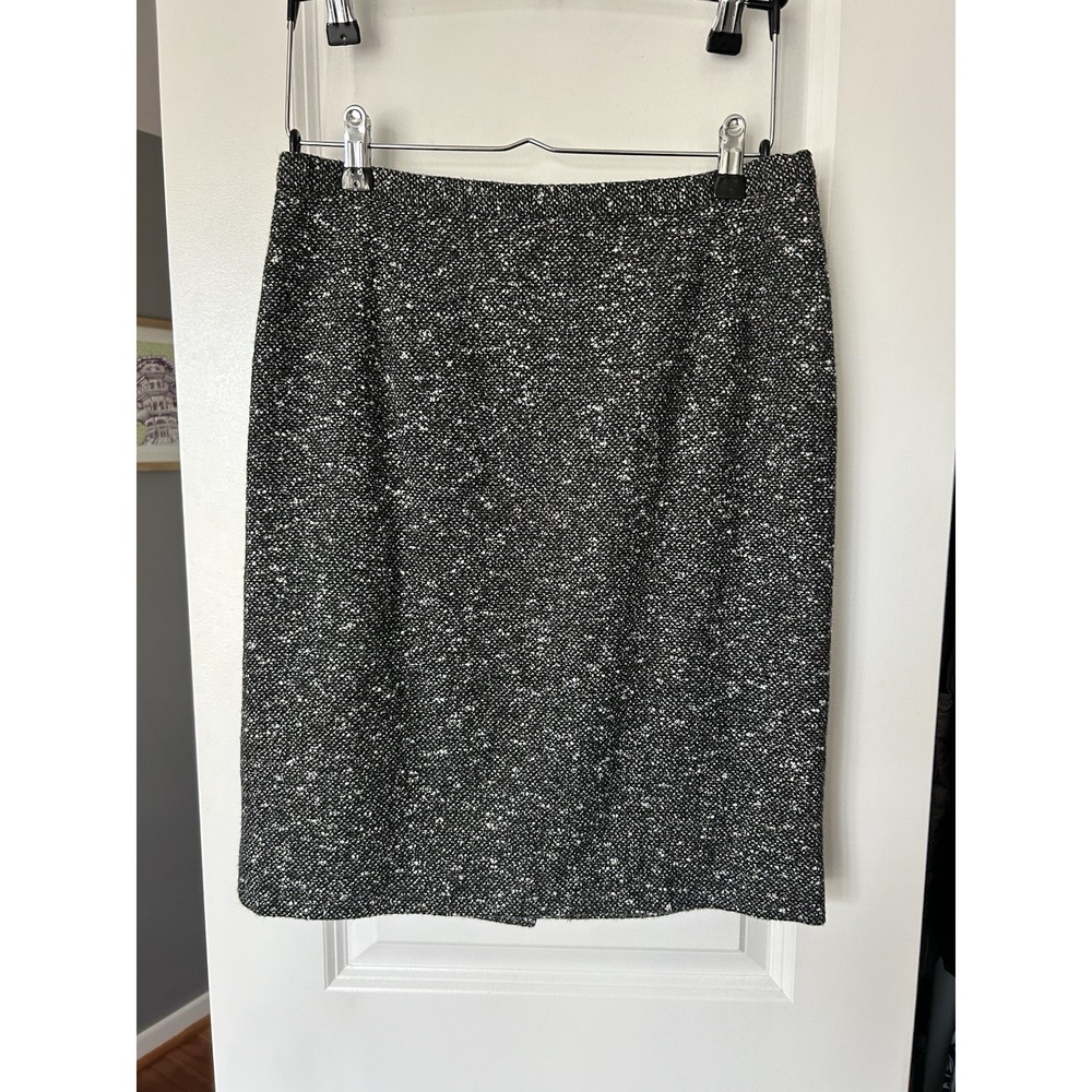 Nina McLemore Gray Tweed Wool Blend Pencil Skirt Size 8